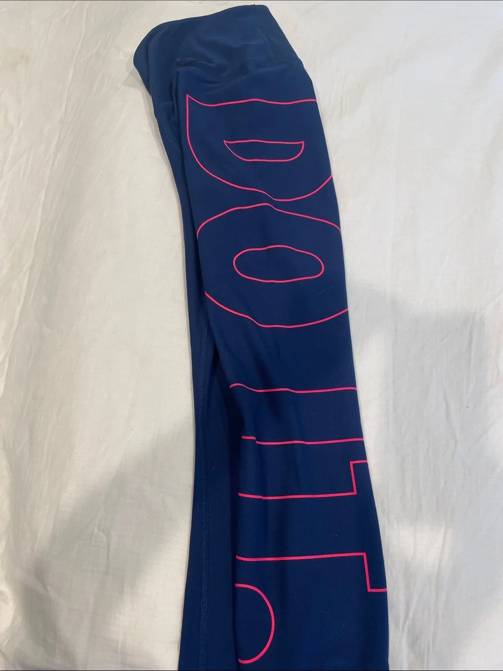 Nike Girls Navy Leggings with Pink Outline Logo